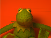 Green fabric puppet