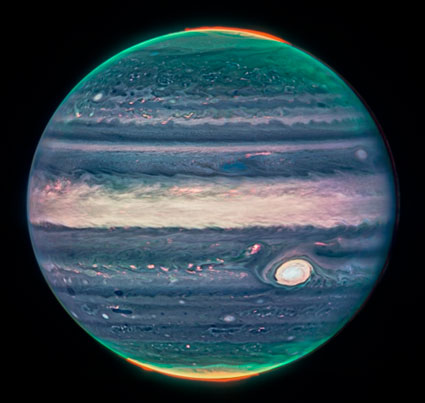 Imagen de Júpiter obtenida por el JWST y publicada en agosto del año pasado