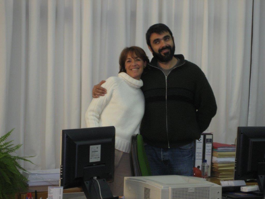 Kepa y Elena Uriarte, en la secretaría vieja