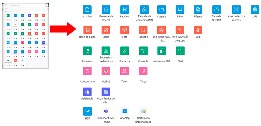 La imagen muestra la colección de iconos