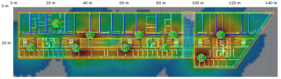 Mapa de cobertura de la planta séptima