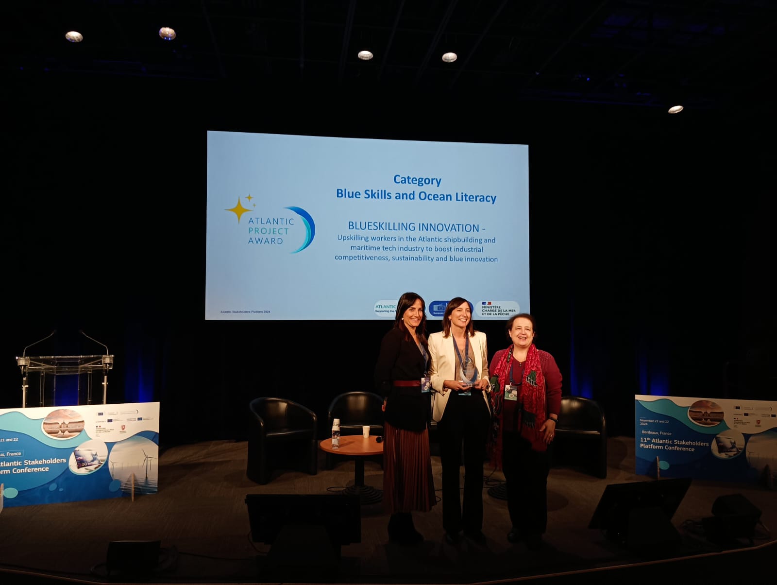 The Atlantic Project Award Ceremony, during the 11th Annual Stakeholder Platform Conference (ASPC), Bordeaux on November 21st-22nd.