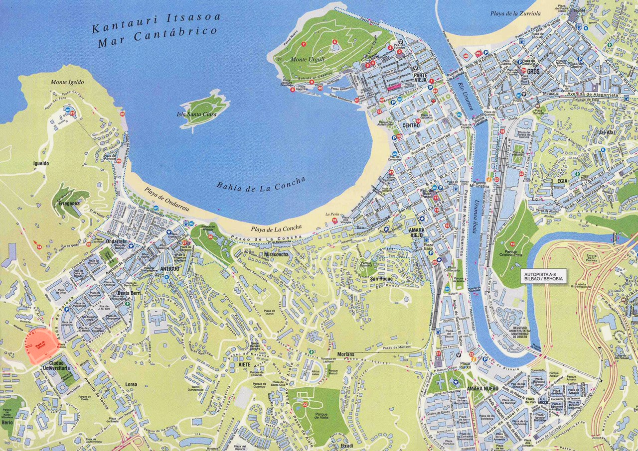 Map of Donostia-San Sebastián