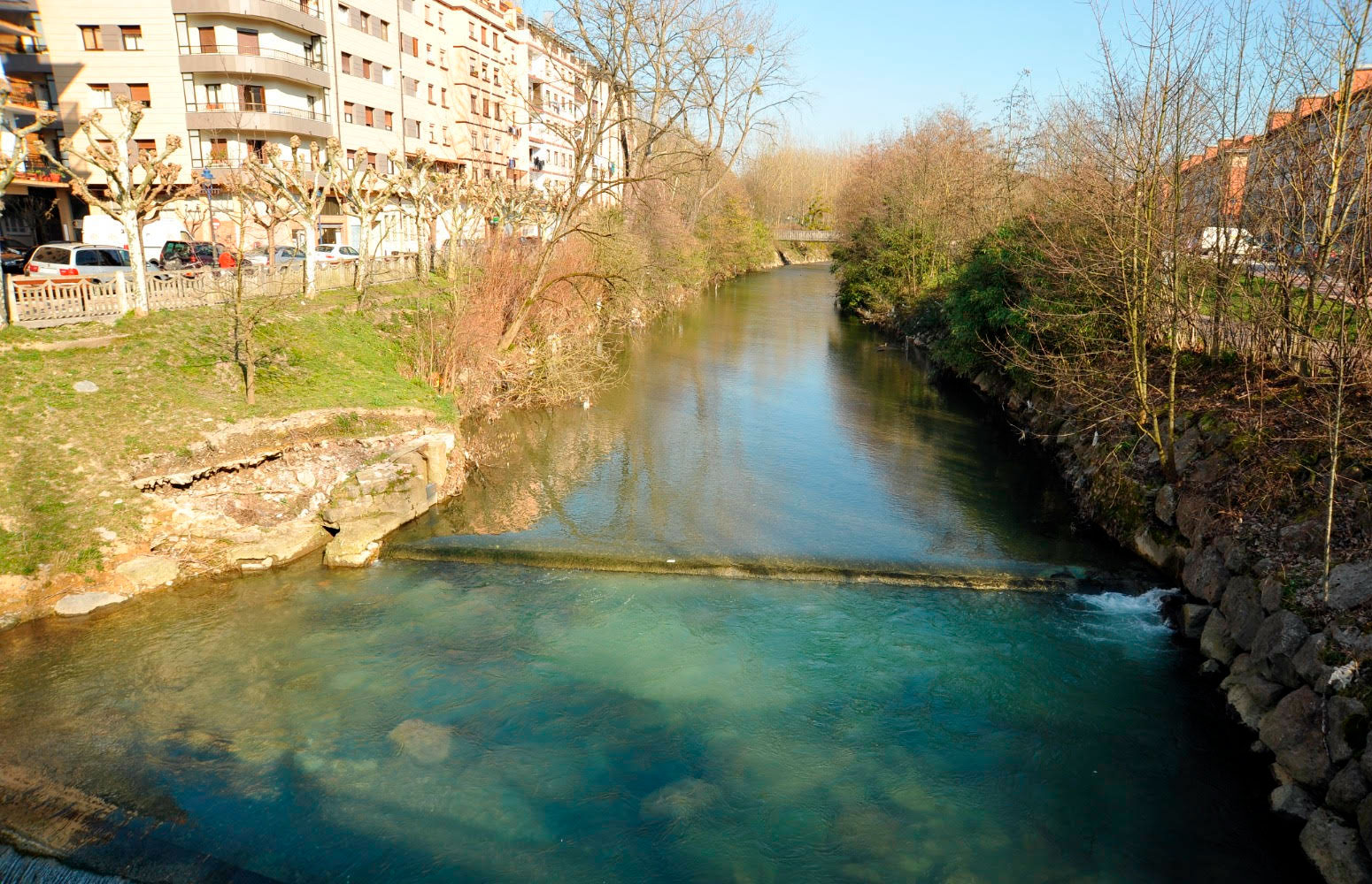 Río Oiartzun en Errenteria. Fotografía: Arturo Elosegi, UPV/EHU.